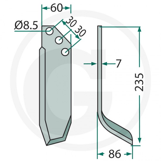 Cutit Freza KUHN HUARD 180KUH-14R Dreapta 596031 RB596031