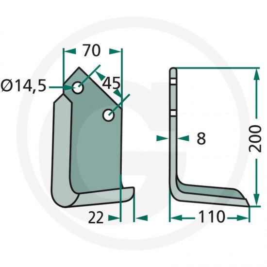 Cutit Freza MALETTI 180MAL-07L Stanga 0100080 MA0100080 RB0100080