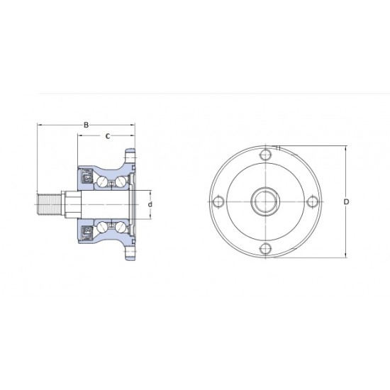 Rulment BAA 0004 SKF - pentru disc cu 4 gauri
