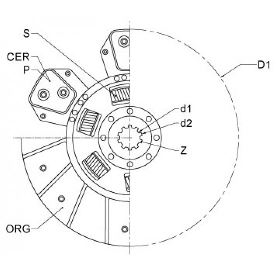Disc Ambreiaj cu Arcuri Case IH Fiat Ford Massey Ferguson New Holland 328018516 5145708 5160416 5171053 87569038 9925483 23/221-361 JAG