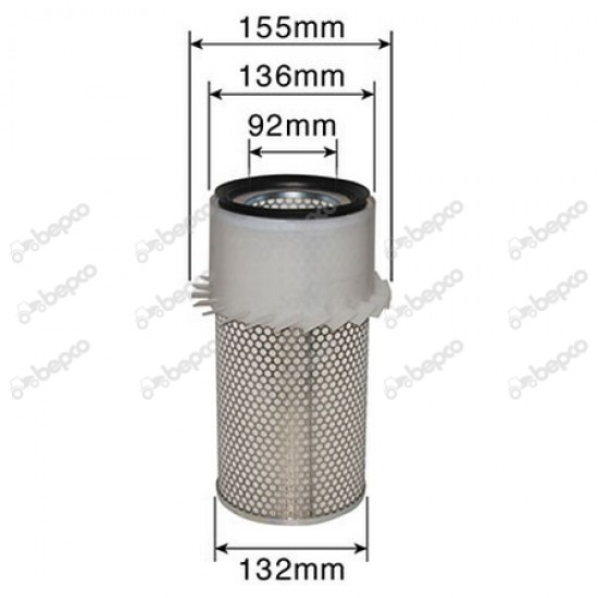 Filtru Aer Exterior John Deere 1055493M91 1070329M91 924779C1 924779C2 9957811 A53152 AE31723 P130760 P130761 60/161-8 BEPCO