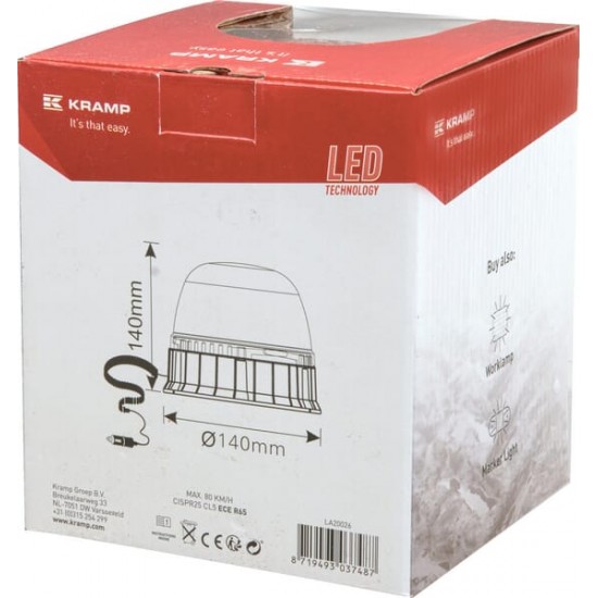 Girofar 12/24V 8W Magnetic LA20026 KRAMP