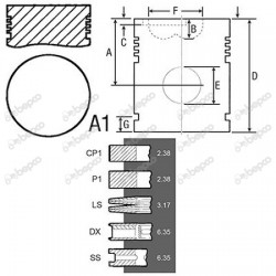 Piston Ford Ford 81803866 960E6102B 24/32-29 BEPCO Piston Ford Ford 81803866 960E6102B 24/32-29 BEPCO