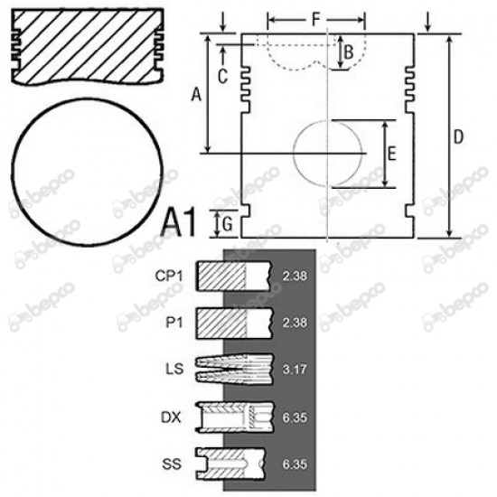 Piston Ford Ford 81803866 960E6102B 24/32-29 BEPCO