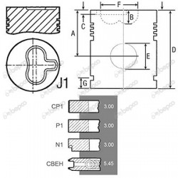 Piston + Segmenti Fiat 01909866 1909866 23/32-256 BEPCO