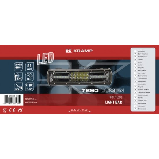 Proiector Rectangular 12/24V 6120lm 72W LA10301 KRAMP