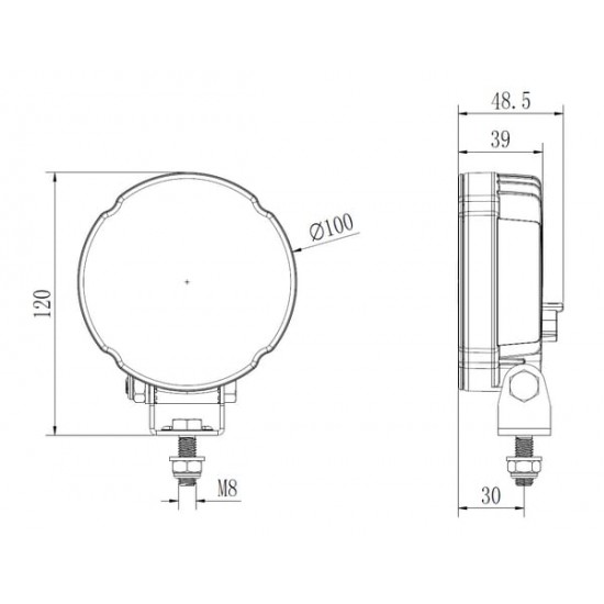 Proiector Rotund 12/24V 3420lm 27W LA10907 KRAMP Proiector Rotund 12/24V 3420lm 27W LA10907 KRAMP