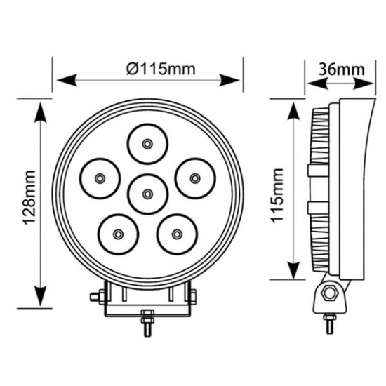 Proiector Rotund 12/24V 3420lm 27W LA10907 KRAMP Proiector Rotund 12/24V 3420lm 27W LA10907 KRAMP