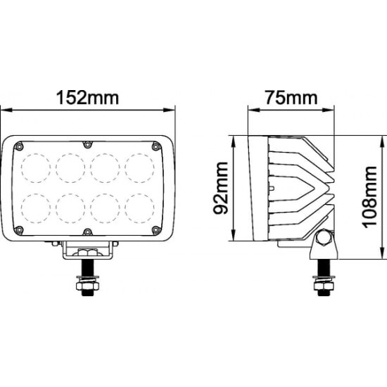 Proiector Dreptunghiular 12/24V 4000lm 40w LA10414 KRAMP