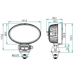 Proiector Oval 12/24V 1800lm 32w LA10501 KRAMP Proiector Oval 12/24V 1800lm 32w LA10501 KRAMP