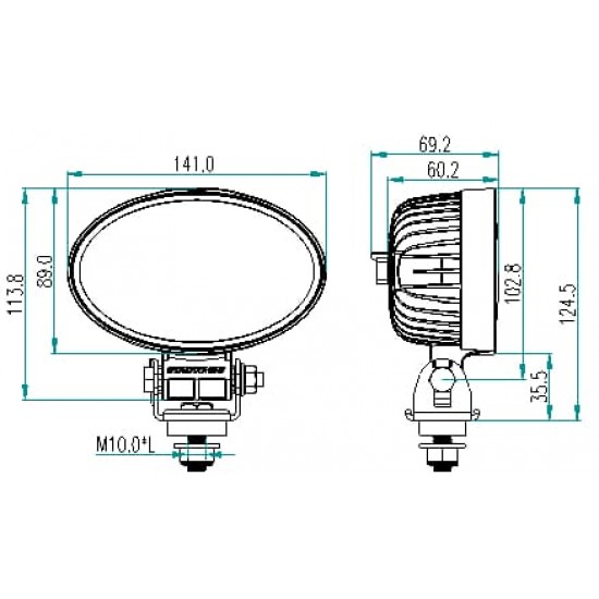 Proiector Oval 12/24V 1800lm 32w LA10501 KRAMP