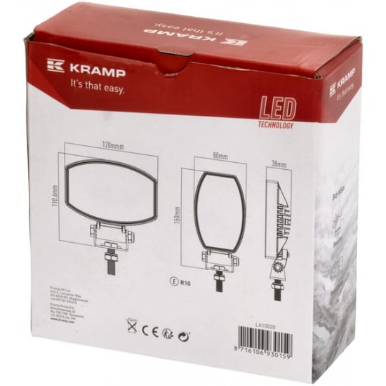 Proiector Oval 12/24V 1900lm 15W LA10020 KRAMP Proiector Oval 12/24V 1900lm 15W LA10020 KRAMP