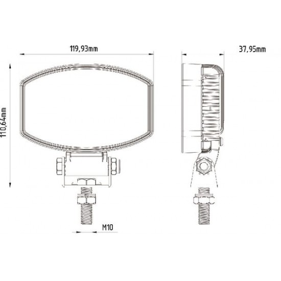 Proiector Oval 12/24V 1900lm 15W LA10020 KRAMP Proiector Oval 12/24V 1900lm 15W LA10020 KRAMP