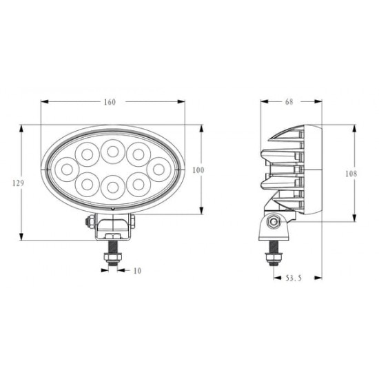 Proiector Oval 12/24V 5320lm 56w LA10558 KRAMP