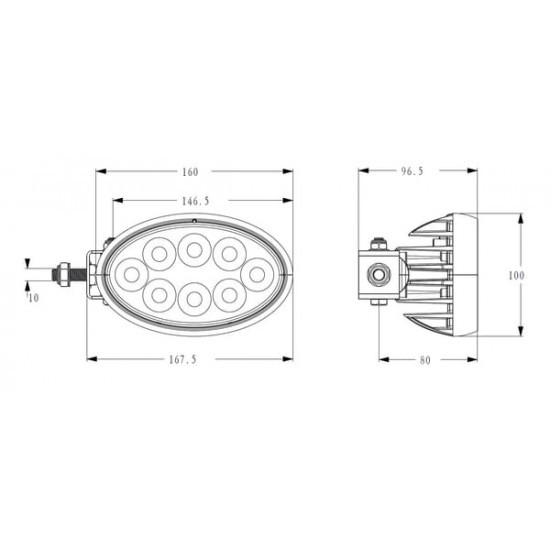 Proiector Oval 12/24V 5320lm 56w LA10558 KRAMP