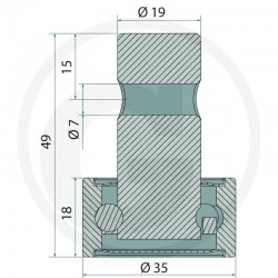 Rola Grebla Kuhn 64757533300F 57642800 GRANIT