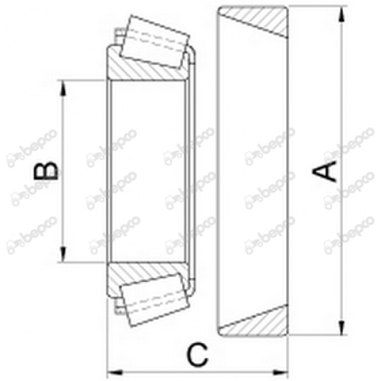 Rulment Roata Fata Case John Deere Massey Ferguson 1850224M91 3229813R91 S2967 VPJ2405 30/462-1 BEPCO