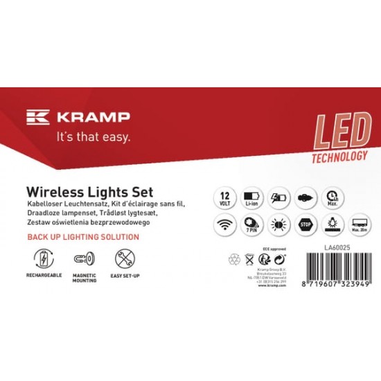 Set Lampi Led Magnetice Fara Fir 12V 44W LA60025 KRAMP Set Lampi Led Magnetice Fara Fir 12V 44W LA60025 KRAMP
