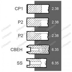 Set Segmenti 98.48mm Standard Massey Ferguson 745760M91 107333 922303 P41158041 VPB4030 VPB4090 30/34-12 BEPCO Set Segmenti 98.48mm Standard Massey Ferguson 745760M91 107333 922303 P41158041 VPB4030 VPB4090 30/34-12 BEPCO