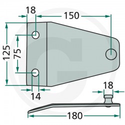 Suport Cutit Cositoare Deutz-Fahr Krone Kuhn Taarup Vicon/PZ 525PZ-0250 152076.0 A142438300  PZ-0250K0 VGTF0288K0 Z1033760 GRANIT