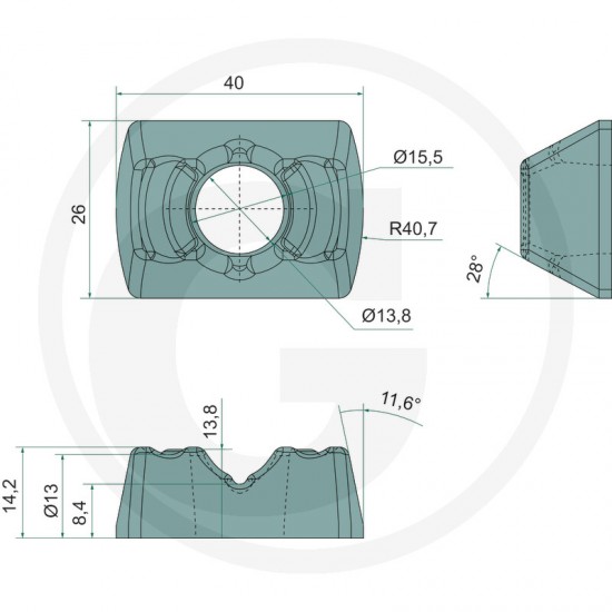 Tampon Limitator Grebla Saphir 7554-150369 13713 GRANIT