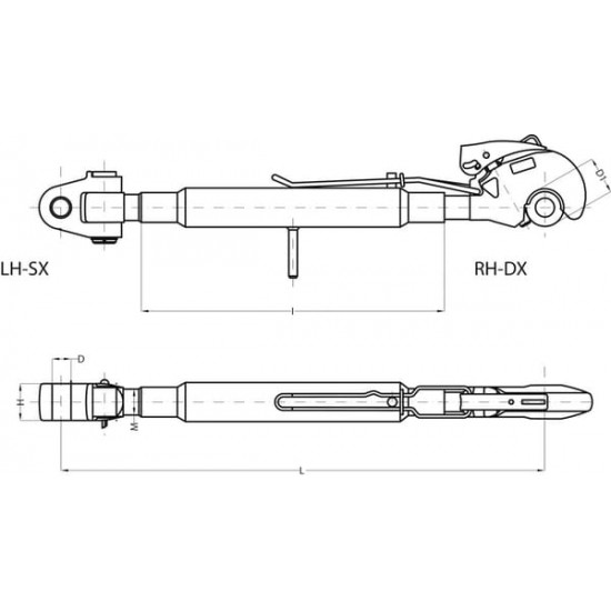 Tirant Central 730-1010mm Cat. 3/3 