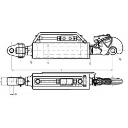Tirant Central Hidraulic 666-906mm Cat. 3/3