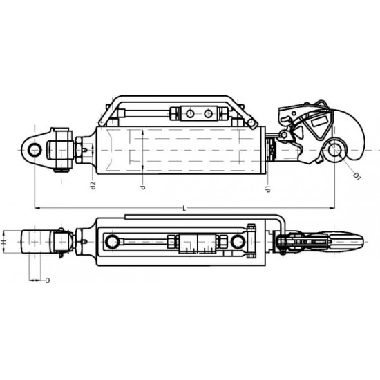 Tirant Central Hidraulic 666-906mm Cat. 3/3